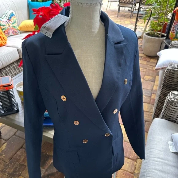DYROSY Navy Suit with Gold Buttons - Picture 13 of 16